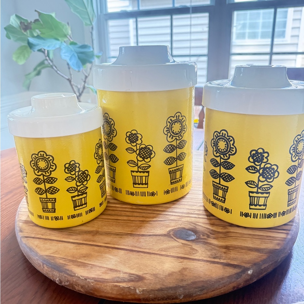 Yellow Floral Canister Set